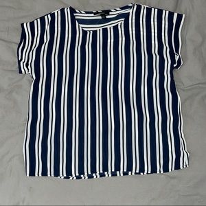Forever 21 Navy/White Striped Blouse